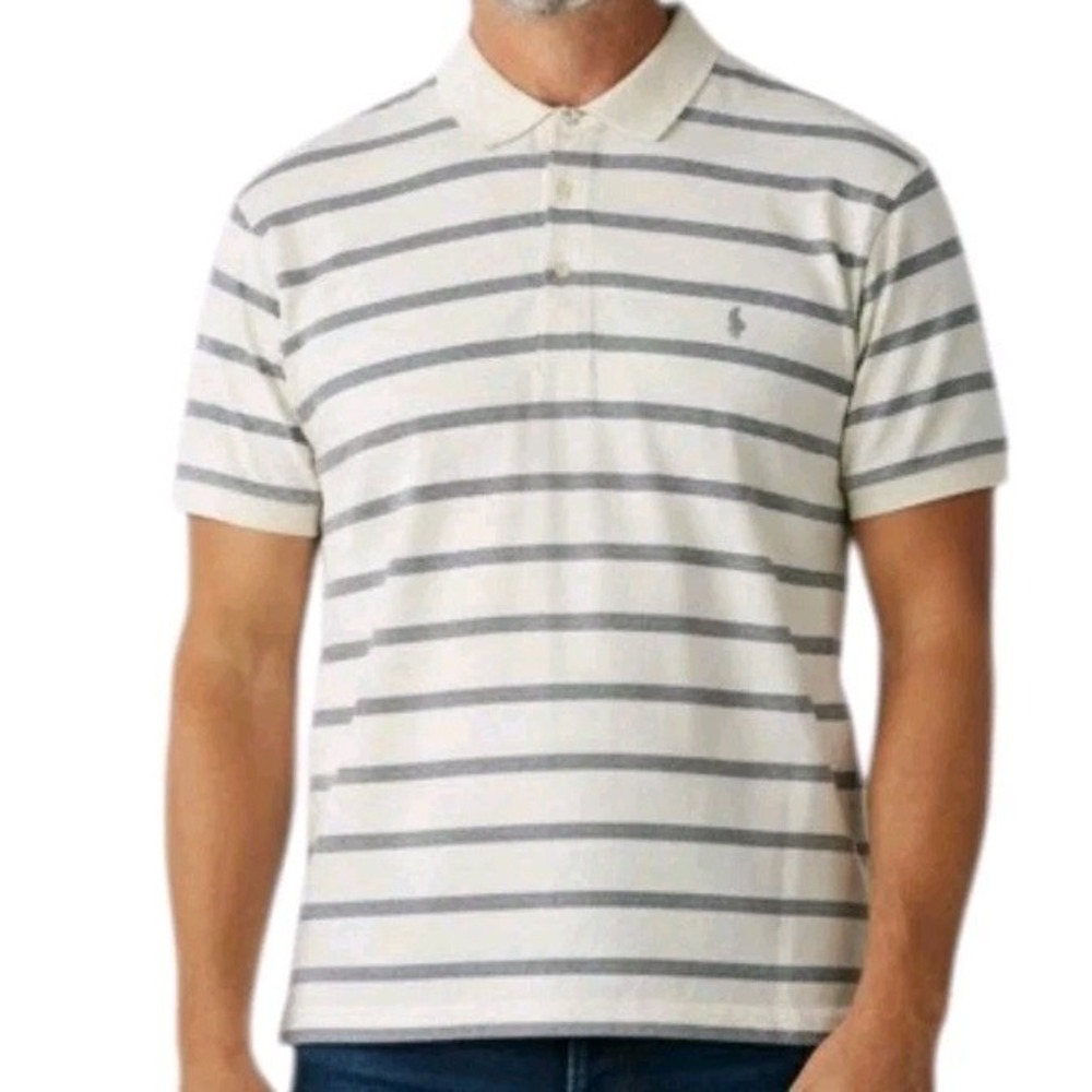 Polo Golf Ralph Lauren Mens Size Large Pima Cotton Striped Polo Shirt